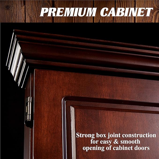 Barrington Dartboard Multiple Styles Pre-Assembled Wood Dartboard Cabinet Collection with 18” Bristle Dartboard & Steel Tip Dart Set, Perfect for Cricket Games