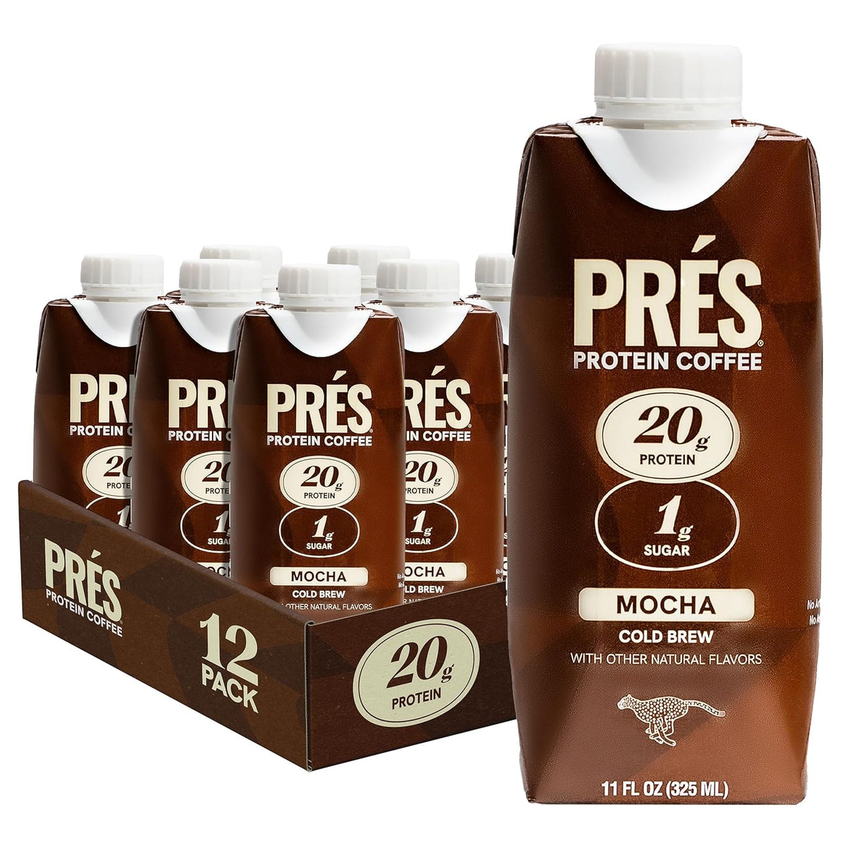Protein Coffee - Real Cold Brew with Decadent Cocoa - 20g Ready To Drink Protein - 1g Sugar - 100 Calories - No Added Sugar, 99% Lactose Free Keto Friendly Proffee - 11 FL OZ - 12pk Mocha