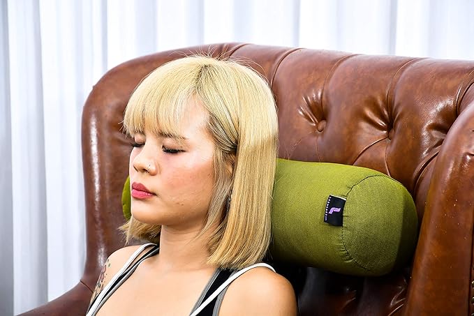 Leewadee Small Yoga Bolster – Shape-Retaining Cervical Neck Roll, Tube Pillow for Comfortable Reading, Kapok Filling, 22 x 6 x 6 inches