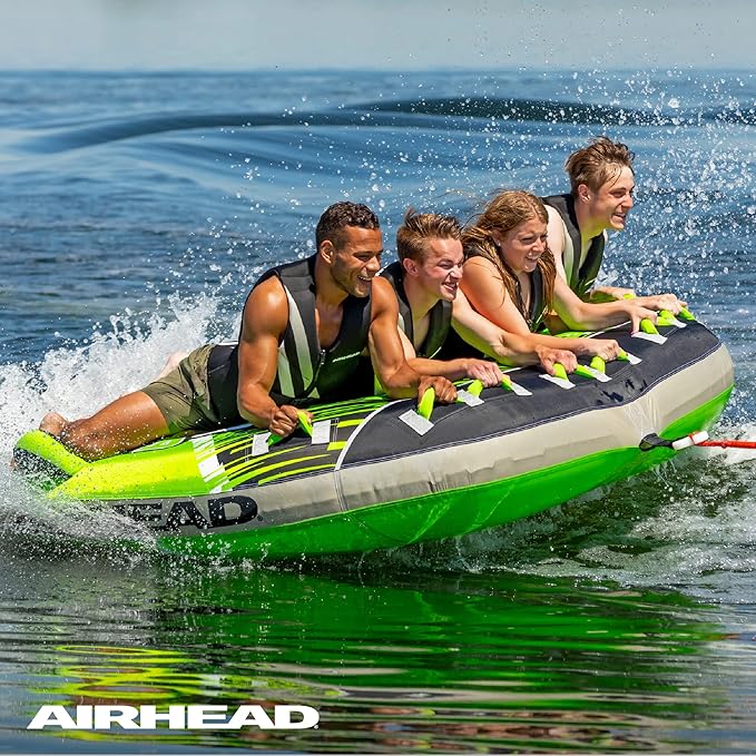 Airhead G-Force Inflatable Towable Tube | 2-4 Rider Models | Dual Tow Points | Full Nylon Cover | Kwik-Connect | Patented Speed Valve | Boat Tubes and Towables