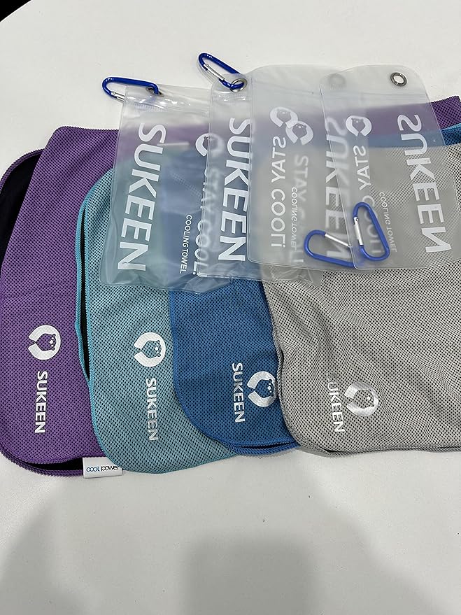 Sukeen 12 Pack Cooling Sports Towel Bulk (40"x12"), Quick-Drying Neck Cooling Wraps, Soft & Breathable Microfiber Ice Towel for Athletes, Sports Fitness Enthusiasts in Gym, Workers in Outdoor Summer