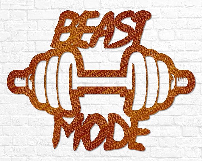 Beast Mode Metal Sign | Metal Home Gym Sign | Fitness Sign | Fitness Quote | Motivation Decor | Workout Decor Sign | Gym Wall Art | Weightlifting | Crossfit Sign | Boyfriend Gift