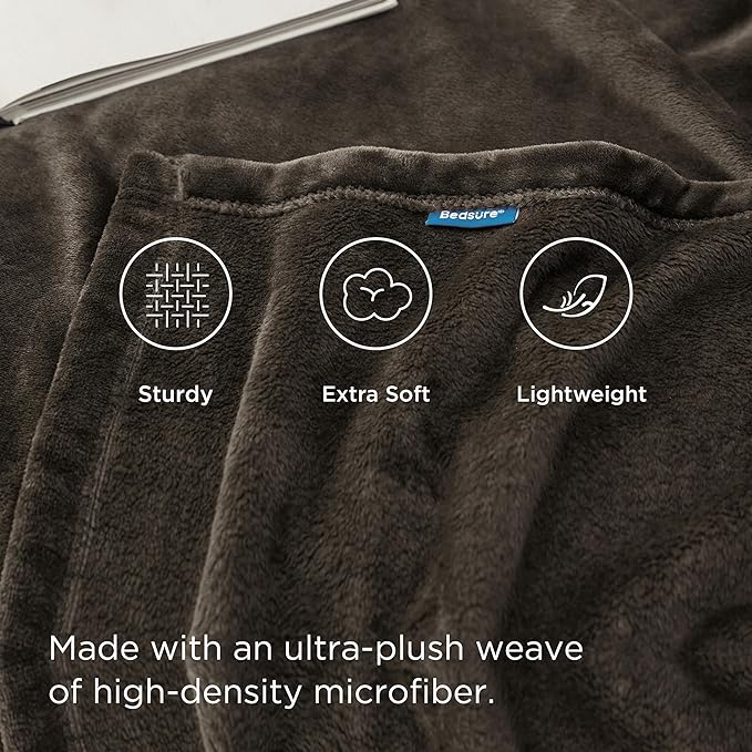 Bedsure Brown Fleece Blankets King Size - Bed Blanket Soft Lightweight Plush Cozy Fuzzy Luxury Microfiber, 108x90 inches