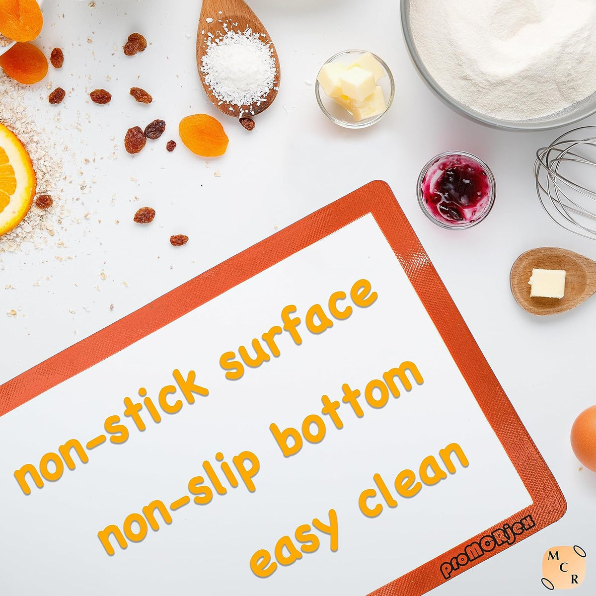 Silicone Baking Mats Full Sheet Non-Stick Cookie Sheet Large Silicon Baking Mat Set (16"x 24" Pack of 2)