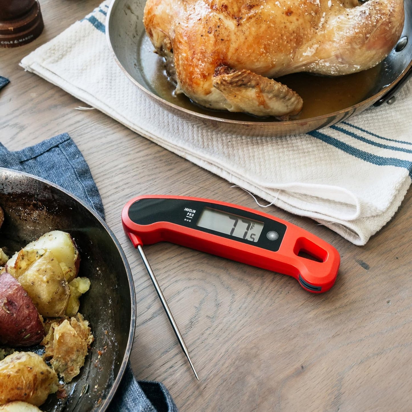 Lavatools Javelin® PRO Duo Ultra-Fast 2-Second Professional Digital Instant Read Meat Thermometer for Grill and Cooking, Auto-Rotating Backlit Display, IP65 Water Resistant, NSF Certified – Maize