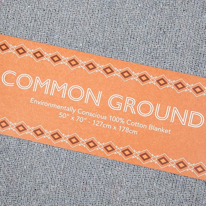 Arkwright Common Ground Bulk Blankets - Pack of 12 - Reversible 100% Cotton All Season Lightweight Couch Bed Throws for Wedding Guests, Travel, and Outdoor Events, 50 x 70 in, Grey