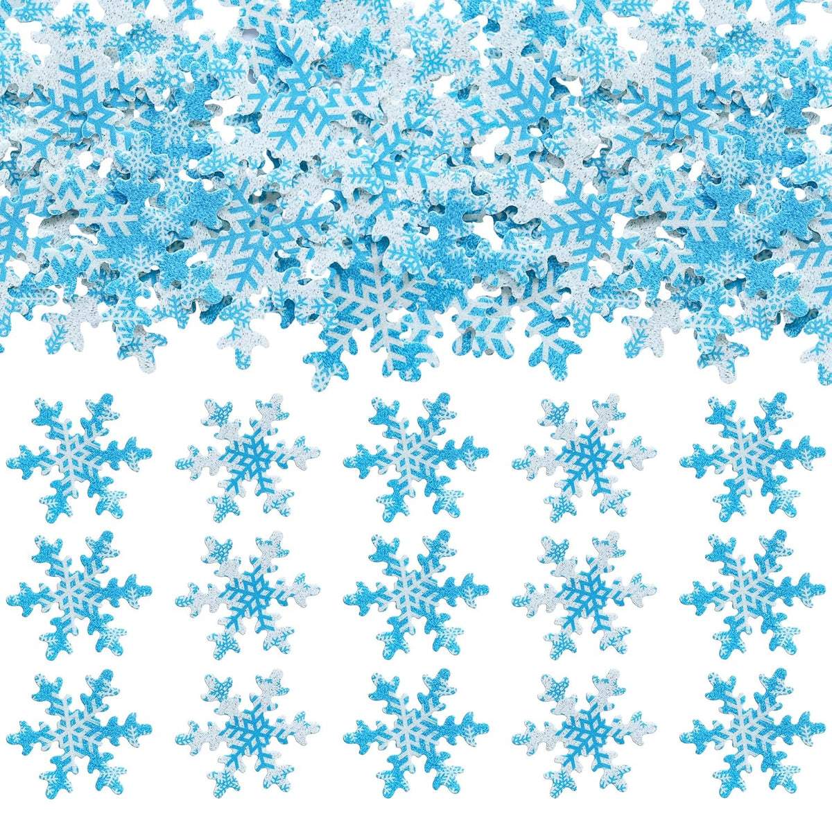 Gyufise 50Pcs Pink Edible Cupcake Cake Toppers Snowflake Cake Decorations for Christmas Winter Frozen Theme Party Supply Decoration Multi