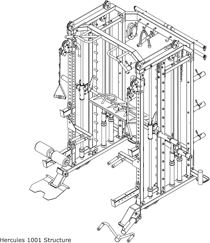 MiM USA Hercules EX, Commercial All in One Gym Machine w/400 lb Weight Stack, Adj Bench, Jammer Arms, Leg Press, Leg Extension, Arm Curl, LAT Seat & Complete Attachment