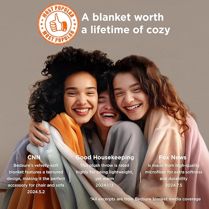 Bedsure Fleece Blanket Twin Size Grey - 300GSM Lightweight Plush Fuzzy Cozy Soft Warm Blanket for Bed, Sofa, Couch, Travel, Camping, 60x80 inches