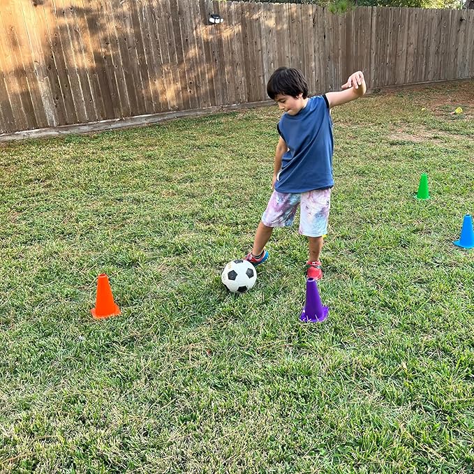 6, 9, 12, 18, 28 Inch Sports Training Traffic Cones - Durable Orange Cones for Soccer, Football, Basketball, Agility Drills, Parking, Safety, Road Use (Set of 12)