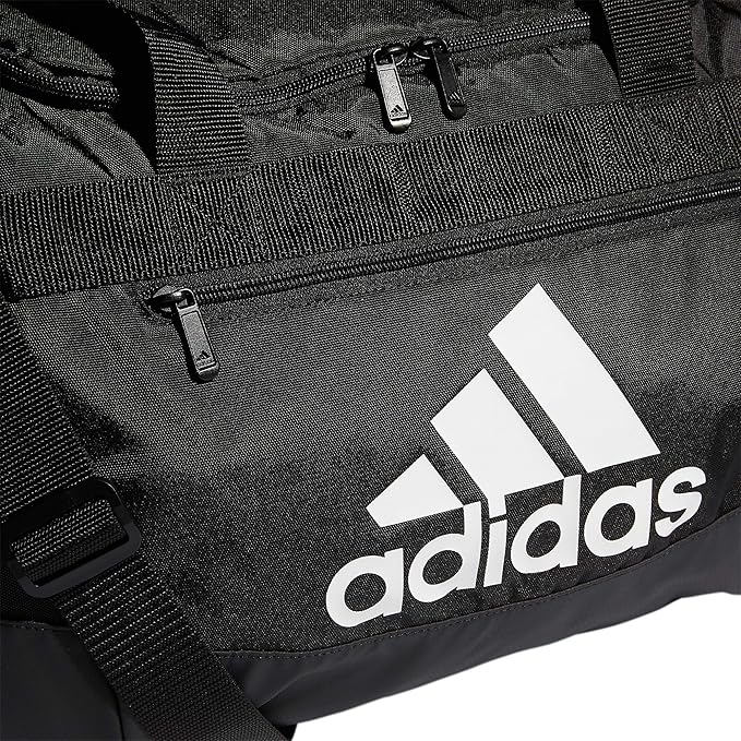 adidas Unisex Defender 4.0 Gym Duffel Bag for Men and Women, Black/White, Small (38L)