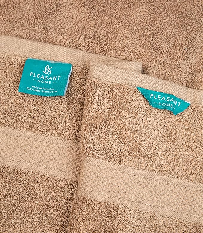 Pleasant Home Bath Towels Set of 6 (24” x 50”) 100% Cotton, 515 GSM | Soft & Absorbent Towels for Bathroom, Gym, Pool & Spa | Bulk Bath Towels 6 Pack - Neutral Mix