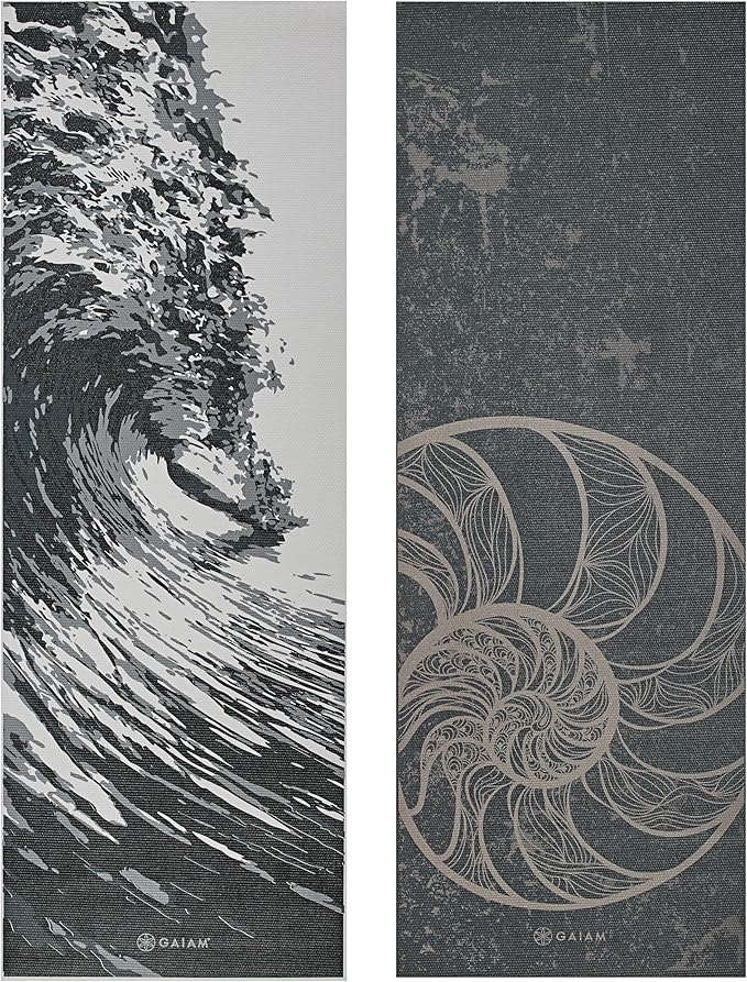 Gaiam Yoga Mat - Premium 6mm Print Reversible Extra Thick Non Slip Exercise & Fitness Mat for All Types of Yoga, Pilates & Floor Workouts (68" x 24" x 6mm Thick)